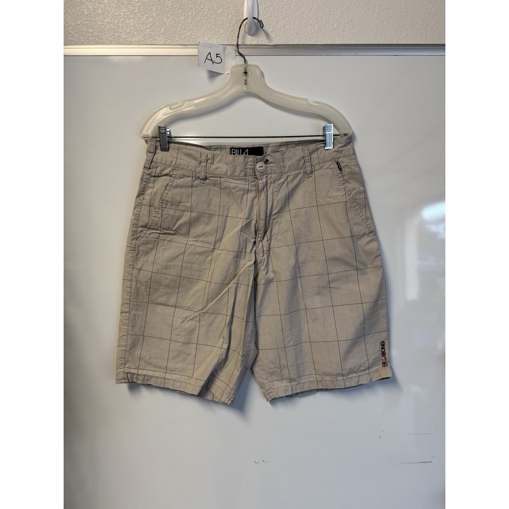 Billabong Men's Checkered Shorts Size 34 Beige Surf Skate Boardwear Walk‎ Shorts